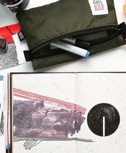 topo designs ACCESSORY BAGS on desks with marker pen