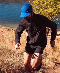 topo designs global hat blue running