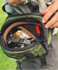 topo designs MOUNTAIN HIP PACK with sony camera