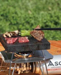 Soto ST 3102 Lava Rock Grill Plate grilling meat